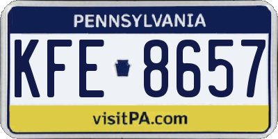 PA license plate KFE8657