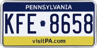 PA license plate KFE8658