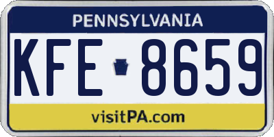 PA license plate KFE8659