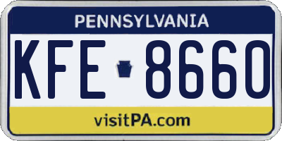 PA license plate KFE8660