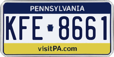 PA license plate KFE8661