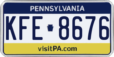 PA license plate KFE8676