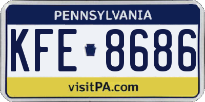 PA license plate KFE8686