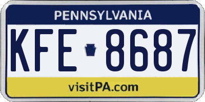 PA license plate KFE8687