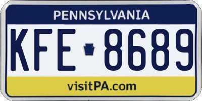 PA license plate KFE8689