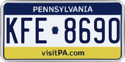 PA license plate KFE8690