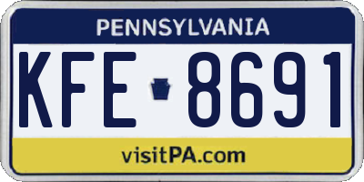 PA license plate KFE8691