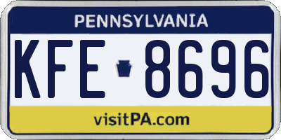 PA license plate KFE8696