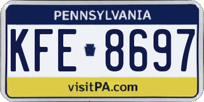 PA license plate KFE8697