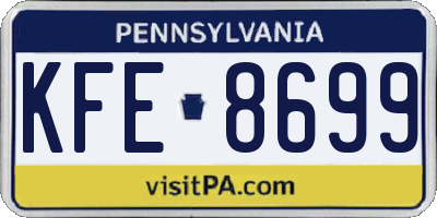 PA license plate KFE8699