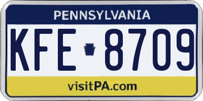 PA license plate KFE8709
