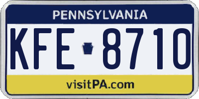 PA license plate KFE8710