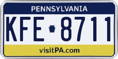PA license plate KFE8711
