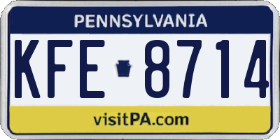 PA license plate KFE8714