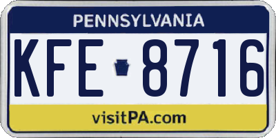 PA license plate KFE8716