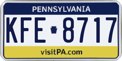 PA license plate KFE8717