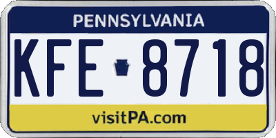 PA license plate KFE8718