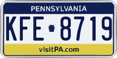 PA license plate KFE8719