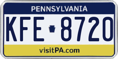 PA license plate KFE8720