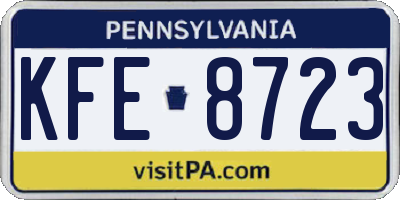 PA license plate KFE8723