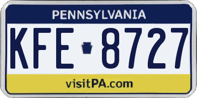 PA license plate KFE8727