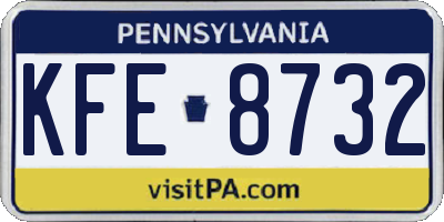 PA license plate KFE8732