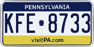 PA license plate KFE8733