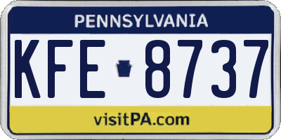 PA license plate KFE8737
