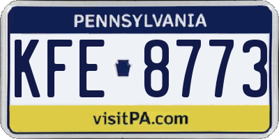PA license plate KFE8773