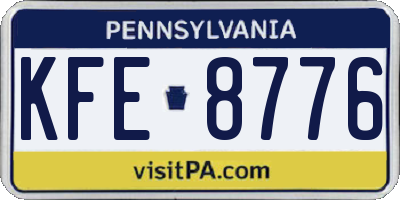PA license plate KFE8776