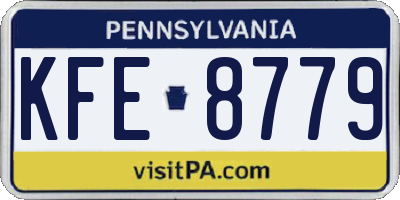 PA license plate KFE8779