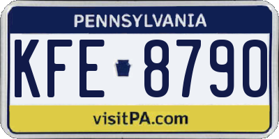 PA license plate KFE8790