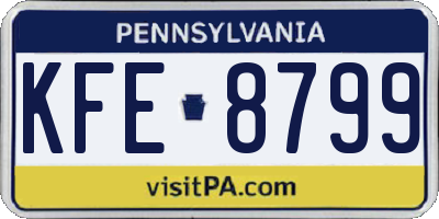 PA license plate KFE8799