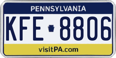 PA license plate KFE8806