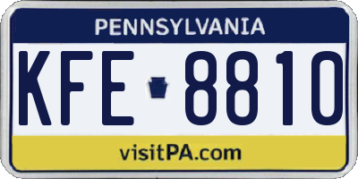 PA license plate KFE8810