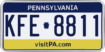 PA license plate KFE8811