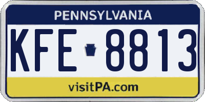PA license plate KFE8813