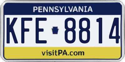 PA license plate KFE8814