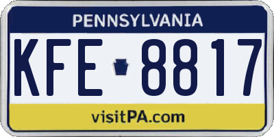 PA license plate KFE8817