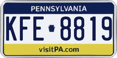 PA license plate KFE8819