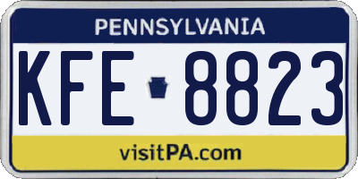 PA license plate KFE8823