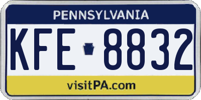 PA license plate KFE8832