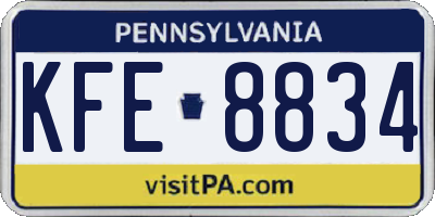 PA license plate KFE8834