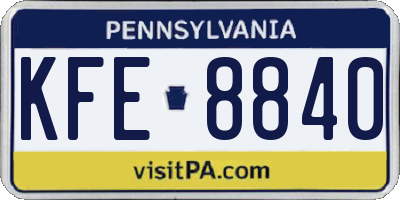 PA license plate KFE8840