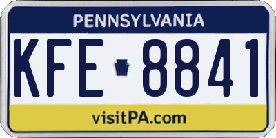 PA license plate KFE8841