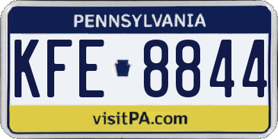 PA license plate KFE8844