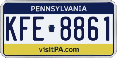 PA license plate KFE8861