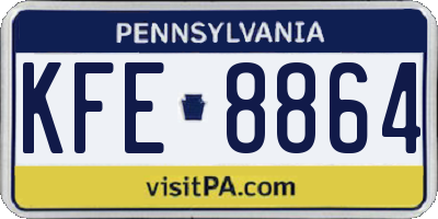 PA license plate KFE8864