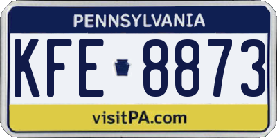 PA license plate KFE8873