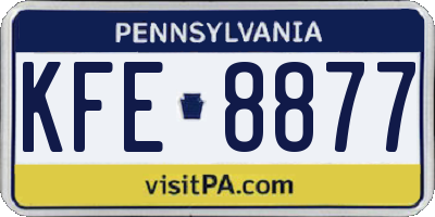 PA license plate KFE8877